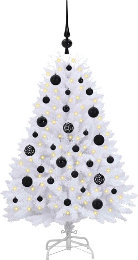  Kunstig sammensatt juletre med 150 LED Hvit 120 cm PVC og Stål