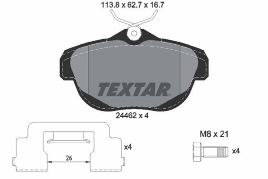 Bremseklosser TEXTAR 2446201 Bremseklosser TEXTAR 2446201