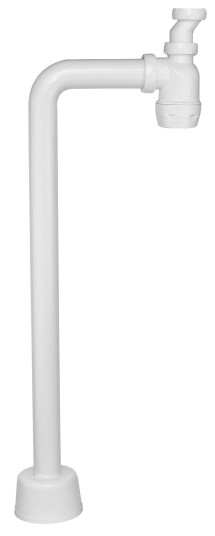 Faluplast 8073611 Pungvannlås 40 mm med skarp vinkel Hvit Innendørsavløp
