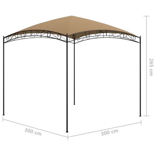 vidaXL Paviljong 3x3x2,65 m gråbrun 180 g/m² vidaXL Paviljong 3x3x2,65 m gråbrun 180 g/m²