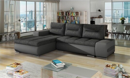 Seksjon Eltap Ottavio 275x180x85 cm Inari 96 Soft 29 Mørk Grå Grå Venstre