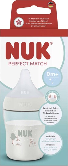 Nuk Perfect Match Tåteflaske 150ml Temperaturkontroll Sau Design Nuk Perfect Match Tåteflaske 150ml Temperaturkontroll Sau Design