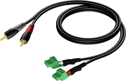 Audac Cla832 Lydkabel Rca Hann Til 3-Pins Terminalblokk 1 M Skjermet