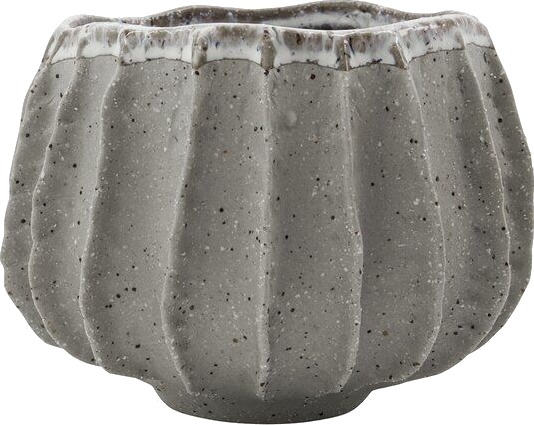 House Doctor Shell potte 14 cm beige/grå