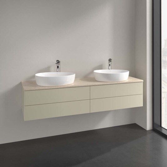 Villeroy & Boch Antao Servantskap med 4 skuffer 160x50x36 cm m/lys Grå Matt/Crème