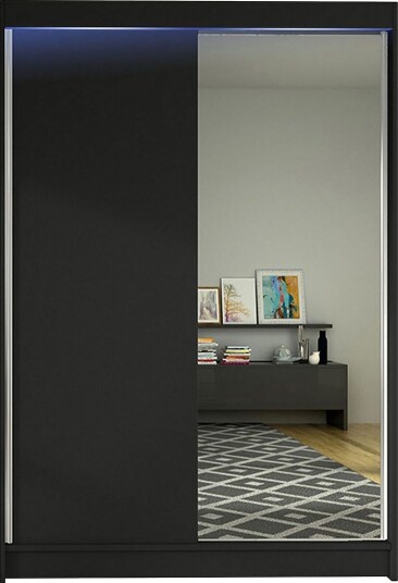 Garderobe + LED - Svart