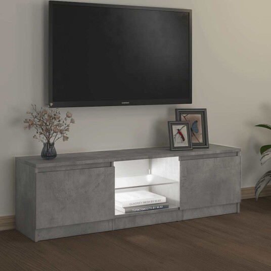 vidaXL TV-benk med LED-lys betonggrå 120x30x35,5 cm vidaXL TV-benk med LED-lys betonggrå 120x30x35,5 cm