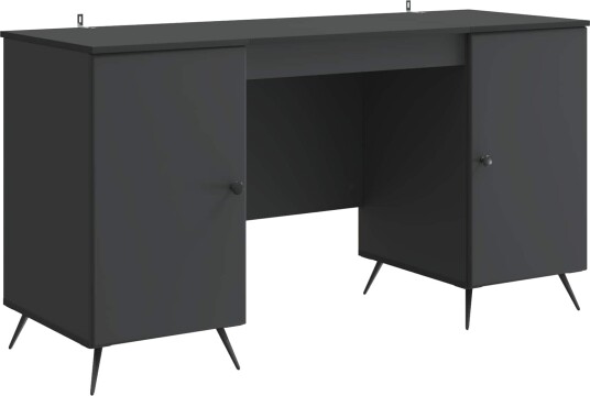 vidaXL Skrivebord med hylle Svart 142,5 x 50 x 75 cm Konstruert tre