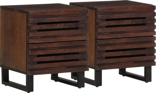  Nattbord 2 stk 40x34x46 cm heltre mango 377431