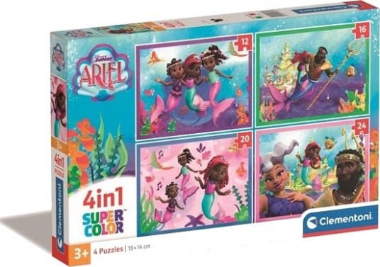 Clementoni Puzzle 4-in-1 Disney Ariel 12+16+20+24 pieces 2D Puslespill