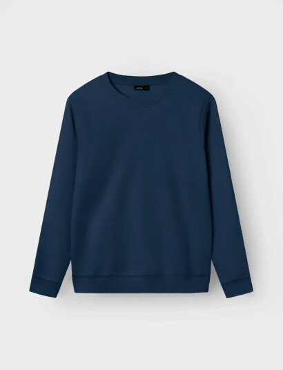 LMTD Nlnnizu Ls Bru O Neck Sweat Noos Blue 146 152