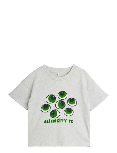 Mini Rodini Eyes Sp Ss Tee Grey 104/110