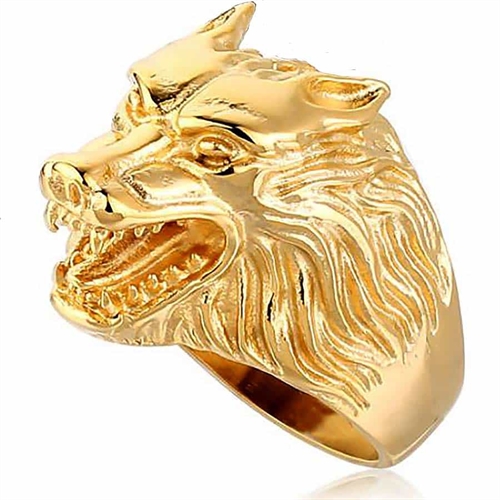 Golden ulvehode herrering/bikerring Golden ulvehode herrering/bikerring