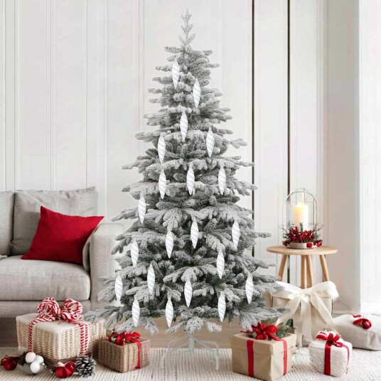  Dekorasjon til juletre 40 pcs Hvit