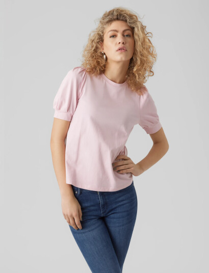 Vero Moda Awkerry 2/4 O Neck Top Noos Pink L