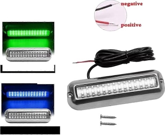 2 stk. 42LED Yacht Undervannslys Rustfritt Stål Marine Båtlampe Undervannslampe IP68 Vanntett Perfekt