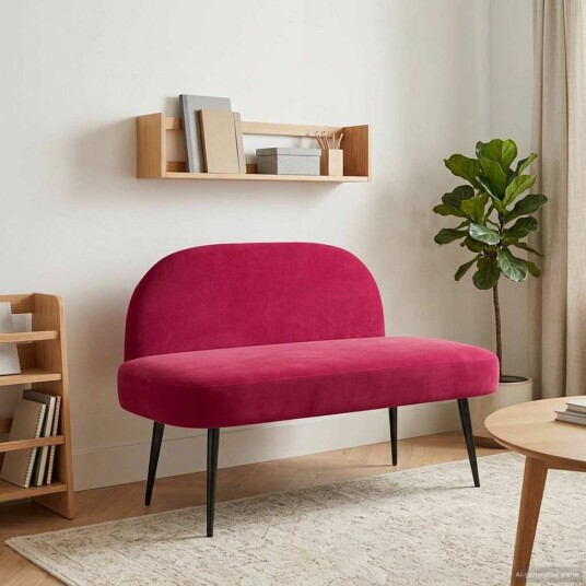 vidaXL Polstret benk med ryggstøtte Vinrød 110 x 60 x 76 cm Fløyel