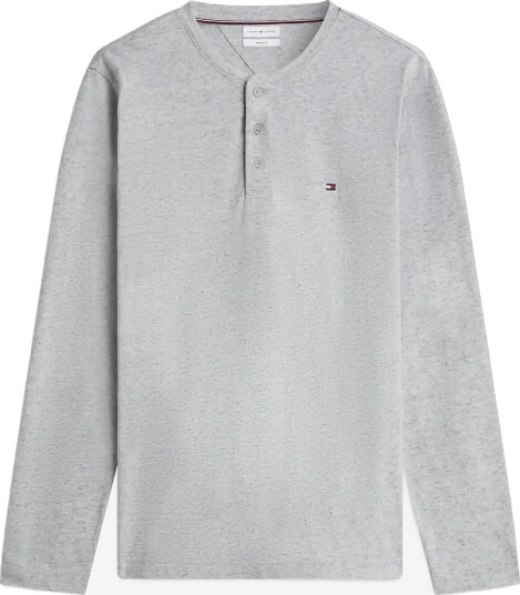 Tommy Hilfiger Ess Jersey Henley Tee LIGHT GREY HEATHER M