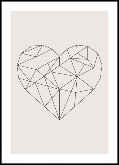 Abstract Geometric Heart Plakat Plakat / 50x70cm