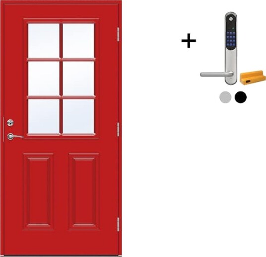 Ytterdør Swedoor Advance-Line Classic Monteverdi med Yale Doorman Classic Home