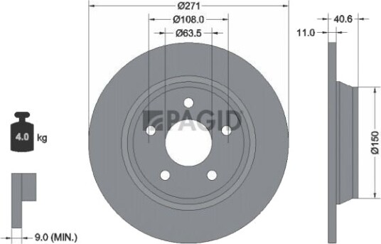 PAGID 56035NC Bremseskive PAGID 56035NC Bremseskive