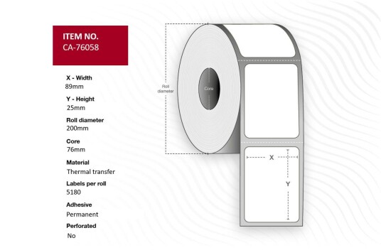 CAPTURE Label 89 x 25mm Core 76mm.