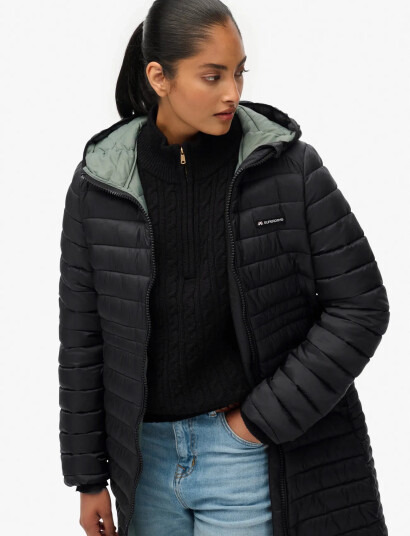 Superdry Sport Hood Fuji Lite Mid Padded Jkt - Black - S Superdry Sport Hood Fuji Lite Mid Padded Jkt - Black - S