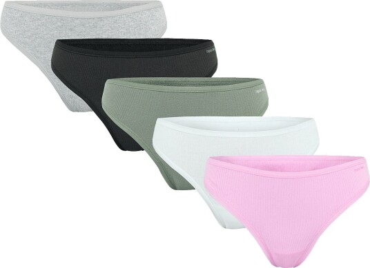 Organic Basics | Core Rib Thong 5 Pack | M Organic Basics | Core Rib Thong 5 Pack | M