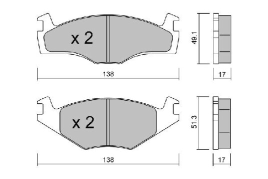 Bremseklosser AISIN BPVW 1036