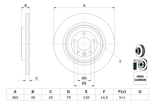 Bremseskive BOSCH 0 986 479 F68