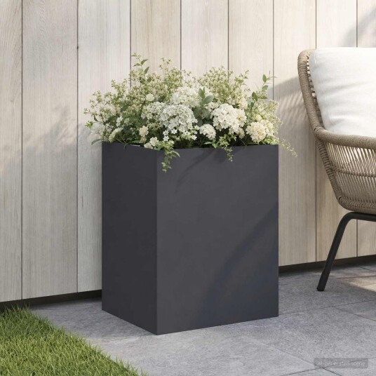 vidaXL Hageblomsterpotte Antrasitt 40 x 30 x 50 cm Kaldvalsestål