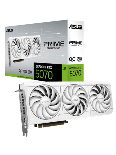 ASUS GeForce RTX 5070 Prime OC Grafikkort 12GB GDDR7 Hvit ASUS GeForce RTX 5070 Prime OC Grafikkort 12GB GDDR7 Hvit