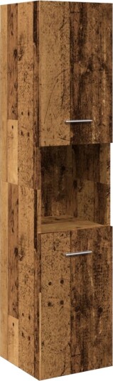 Hengende baderomsskap gammelt tre 30x30x130 cm konstruert tre 8721158437129
