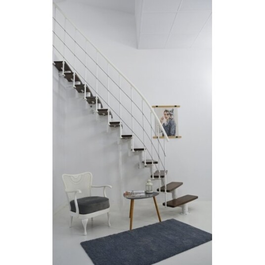 Minka Comfort Top Modultrappe hvid bejdset Valnød Minka Comfort Top Modultrappe hvid bejdset Valnød