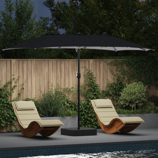 Hageparasol Antrasitt 385 x 209 x 244 cm stoff Hageparasol Antrasitt 385 x 209 x 244 cm stoff