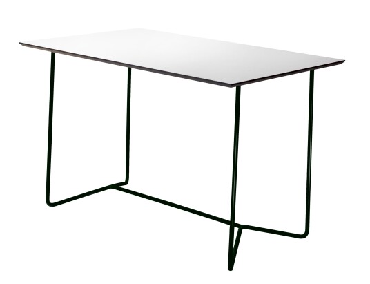 Grythyttan Stålmöbler High tech bord Vit laminat/svart 110 x 70 cm Hvit