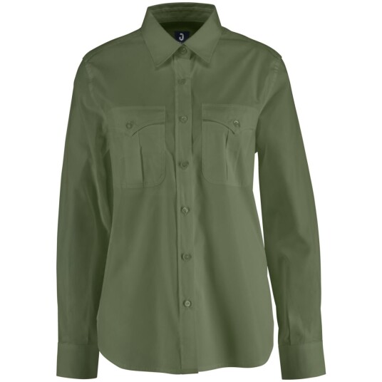 JOBELINE Marlon langermet bluse i oliven, størrelse 50 JOBELINE Marlon langermet bluse i oliven, størrelse 50