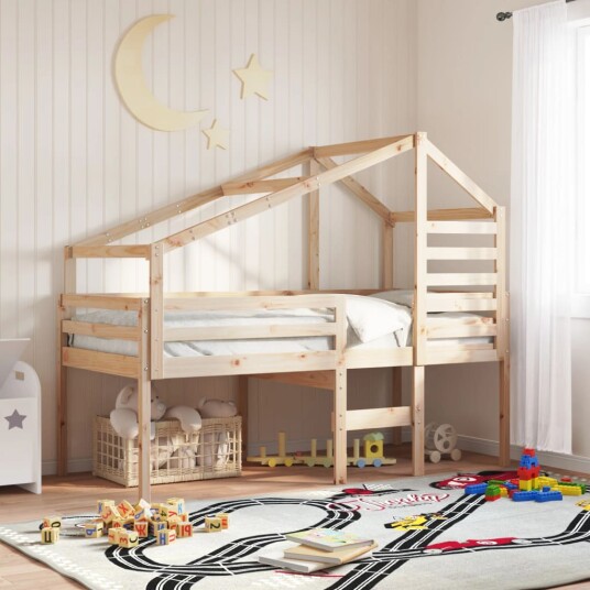  Høyseng med tak 80x200 cm heltre furu 8721102668722