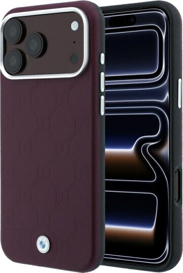 BMW MagSafe-etui med preget metallogo for iPhone 18 Pro / 17 Pro - Burgunder