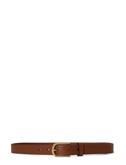 Lauren Ralph Lauren | Rounded Buckle Leather Skinny Belt | L