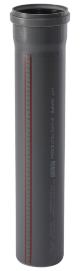 HT SAFE AVLØPSRØR M/MUFFE PP GRÅ 110X500MM