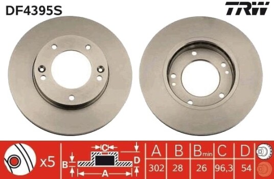 Bremseskive TRW DF4395S