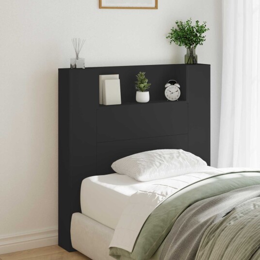  Hodegavl med hylle Svart 100 x 16,5 x 103,5 cm Konstruert tre