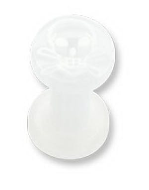 Utgått White Skull Akryl Piercing Plugg Strl 25 mm