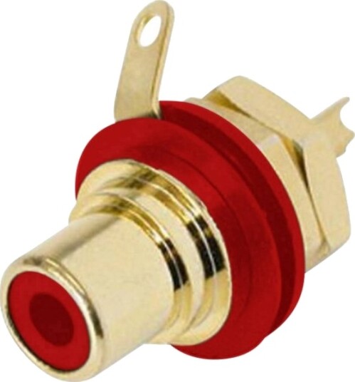 Rean Av Nys367-2 Rca-Kontakt For Tilkobling, Innfelt Vertikal - Poler: 2 Rød, 1 Stk
