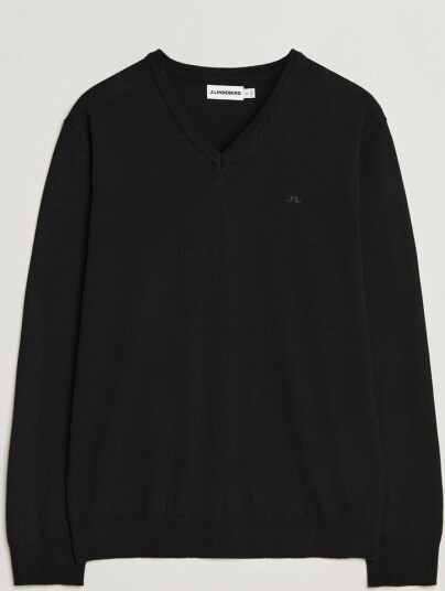 J.Lindeberg Lymann Merino V Neck Pullover Black