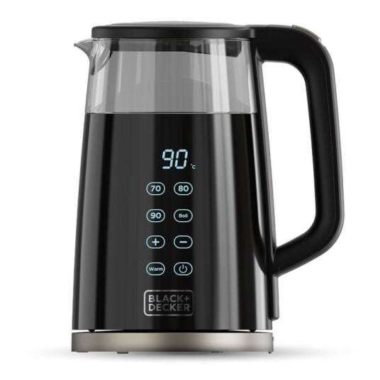 Black+Decker 1,7L Vannkoker Glass 2200W Svart med 360° Rotasjon