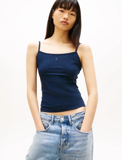 Tommy Jeans Tjw Essential Strap Top Ext Navy L