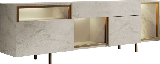 Denvar TV benk 180x55x32 cm travertin og gull Denvar TV benk 180x55x32 cm travertin og gull