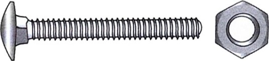 Låseskrue m/mutter A4 DIN 603/934 6 mm 25 mm 4 stk Låseskrue m/mutter A4 DIN 603/934 6 mm 25 mm 4 stk